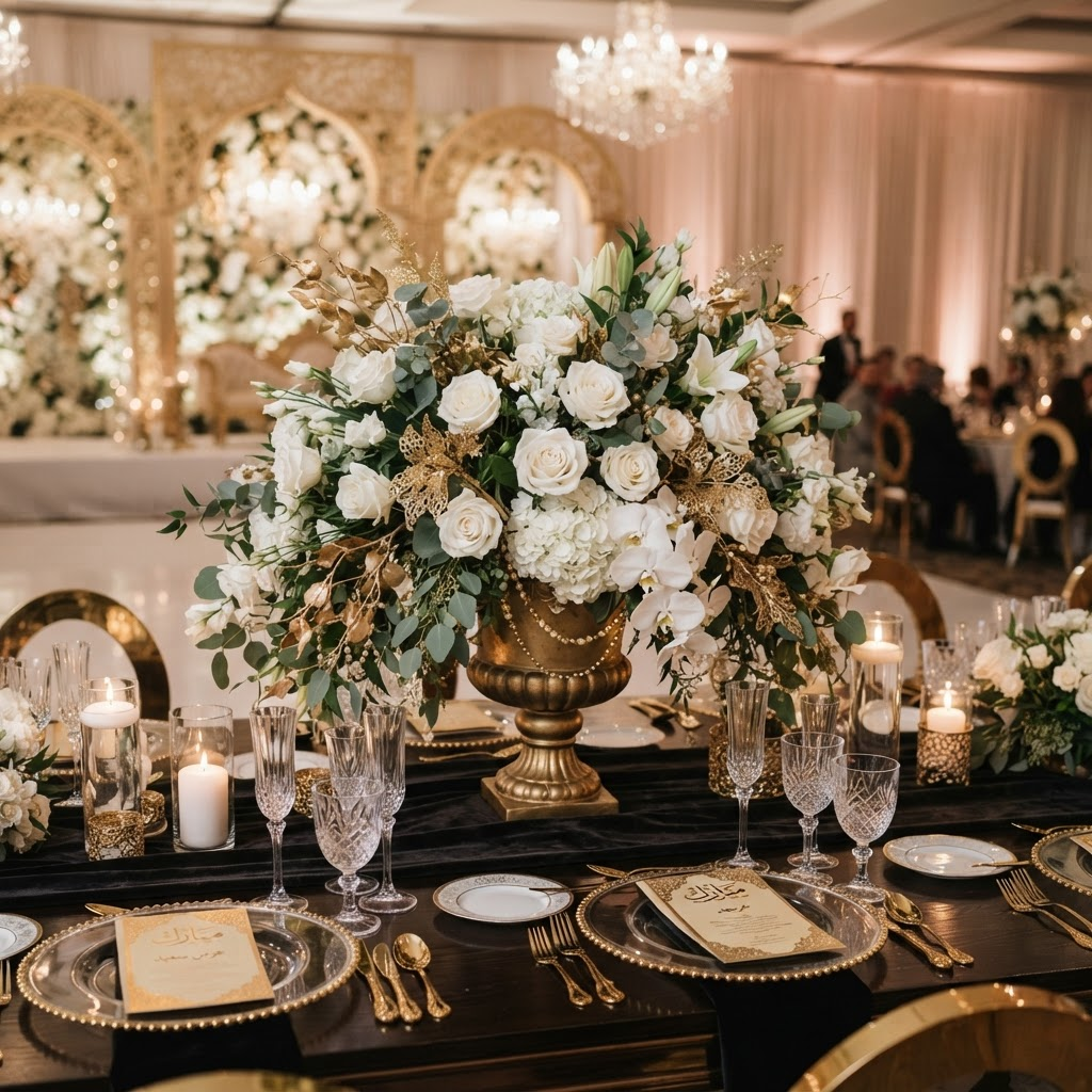 Luxurious white floral arrangement